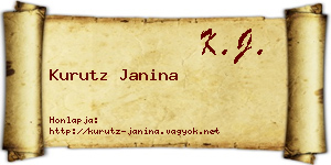 Kurutz Janina névjegykártya